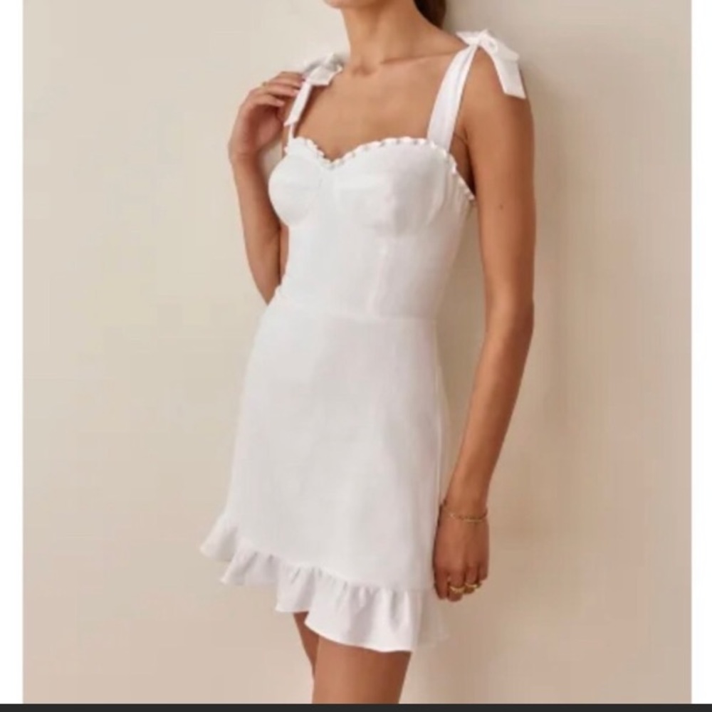 “Sale” Reformation Christine Dress in Ivory